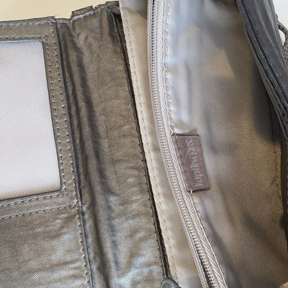 Kipling Wallet Full Size Crossbody Nylon Pewter Bifold - Picture 10 of 11